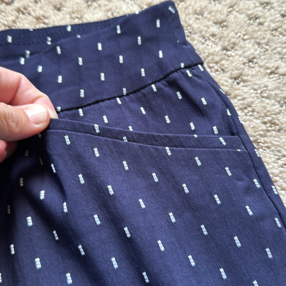 Talbots Navy Patterned Chinos Size 8 - image 5
